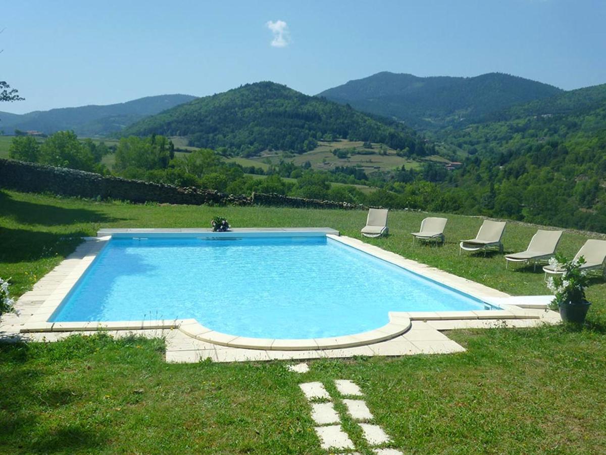 Manoir Majestueux A Satillieu Avec Piscine Privee Exteriör bild